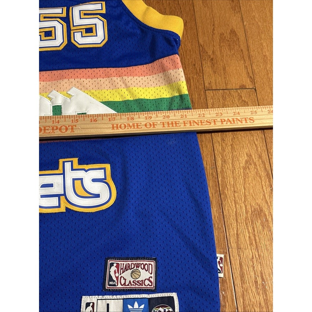 Denver Nuggets Basketball Jersey Mens Large NBA Dikembe Mutombo 55 Adidas - - Picture 7 of 8